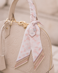 Louis Vuitton Monogram BB Bandeau Silk Scarf Pink White Made in Italy with Box