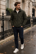 Moncler Men’s Size 4  Olive Green Quilted Down Puffer Jacket