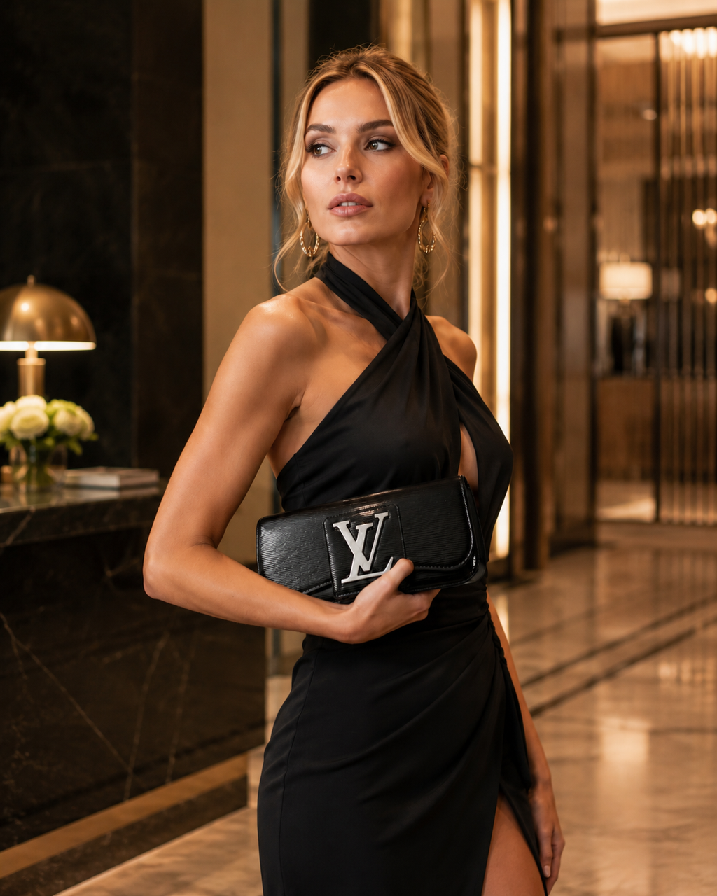 Louis Vuitton Epi Leather Louise Clutch – Black