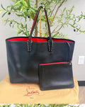 Christian Louboutin Black Grained Leather Cabata Tote Bag