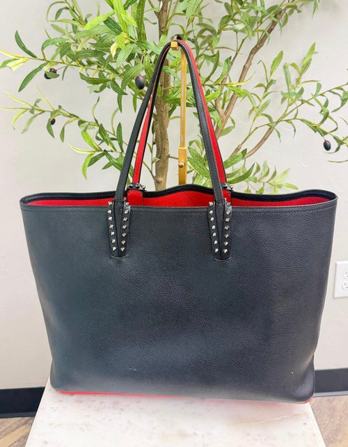 Christian Louboutin Black Grained Leather Cabata Tote Bag