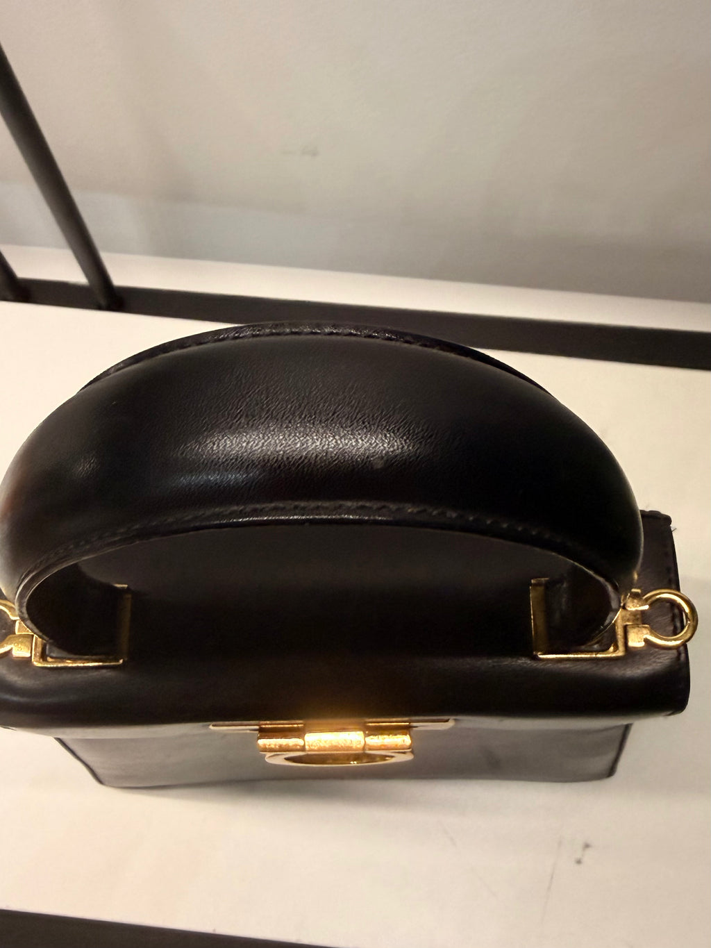 Salvatore Ferragamo Vintage Gancini Top Handle Bag – Black
