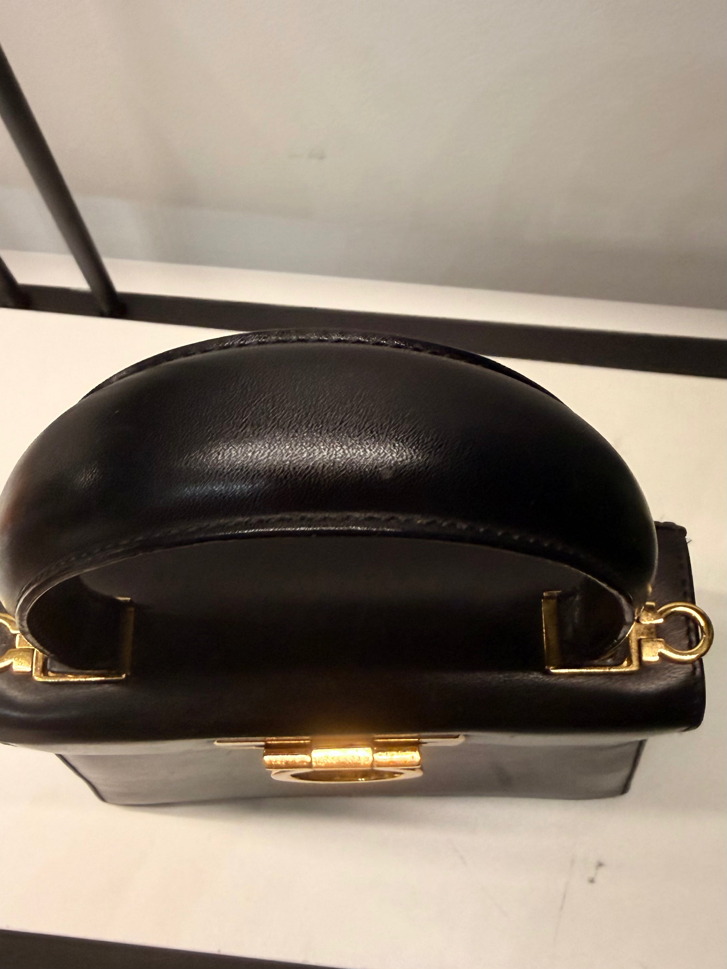Salvatore Ferragamo Vintage Gancini Top Handle Bag – Black