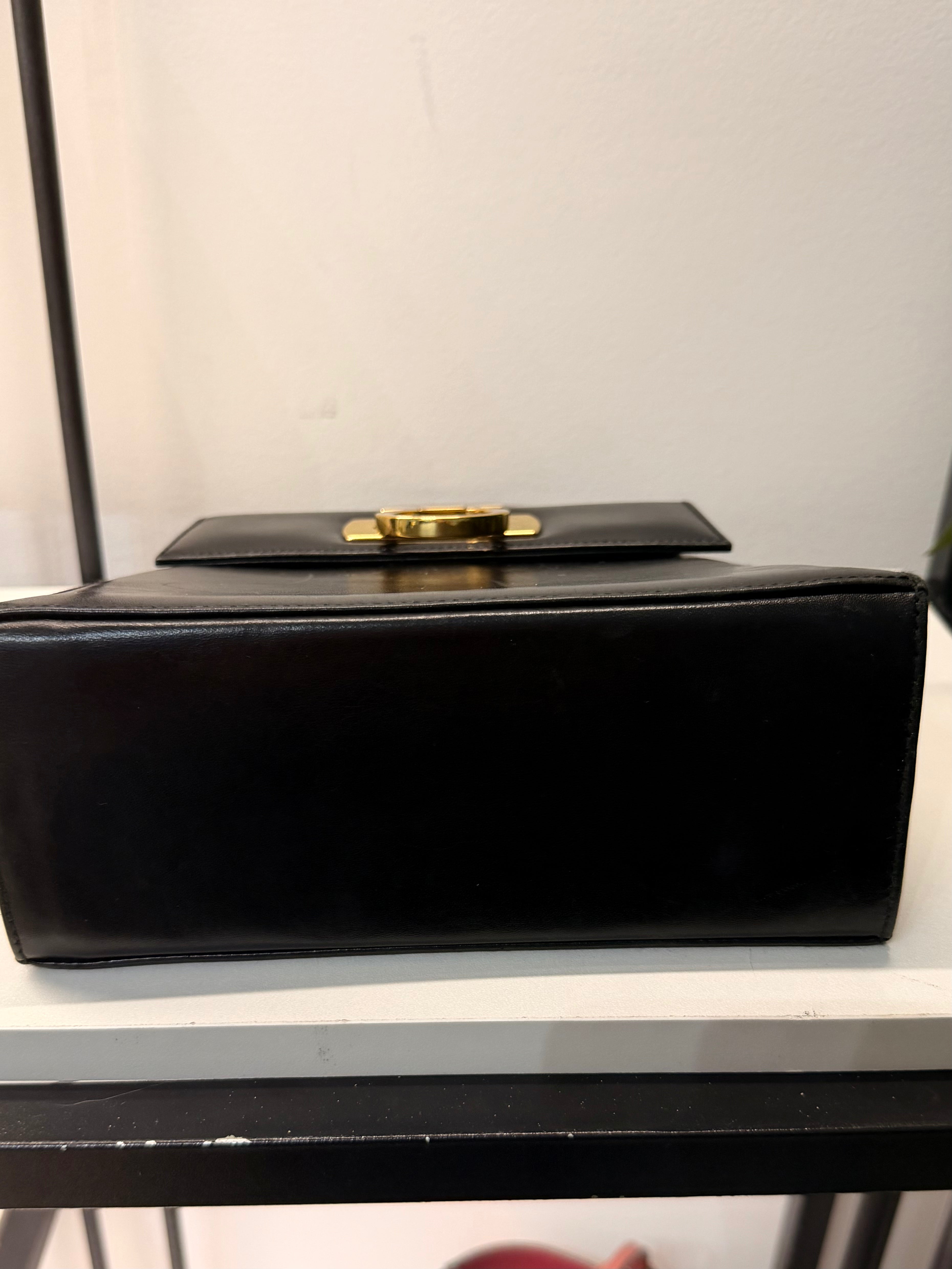 Salvatore Ferragamo Vintage Gancini Top Handle Bag – Black