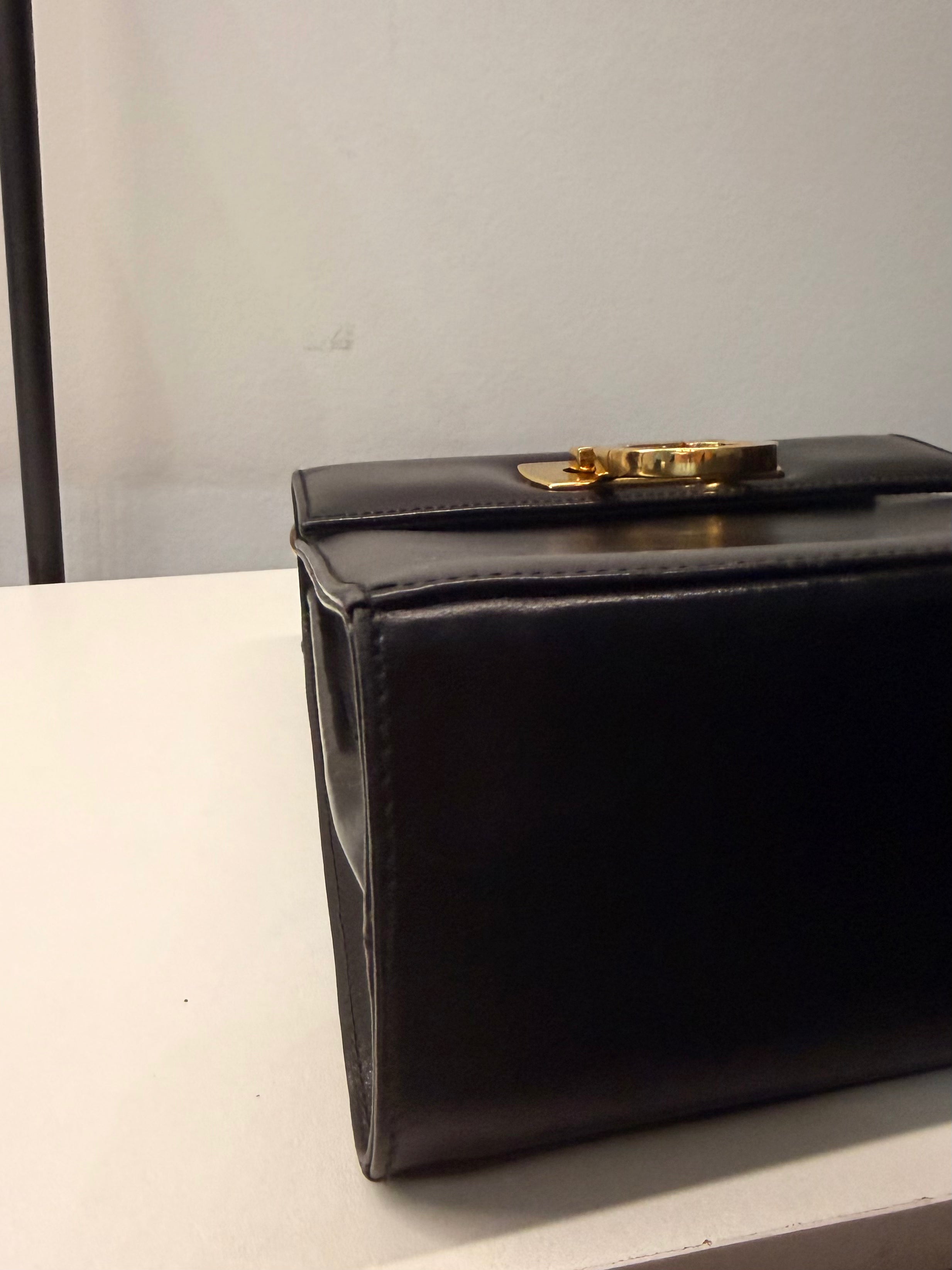 Salvatore Ferragamo Vintage Gancini Top Handle Bag – Black