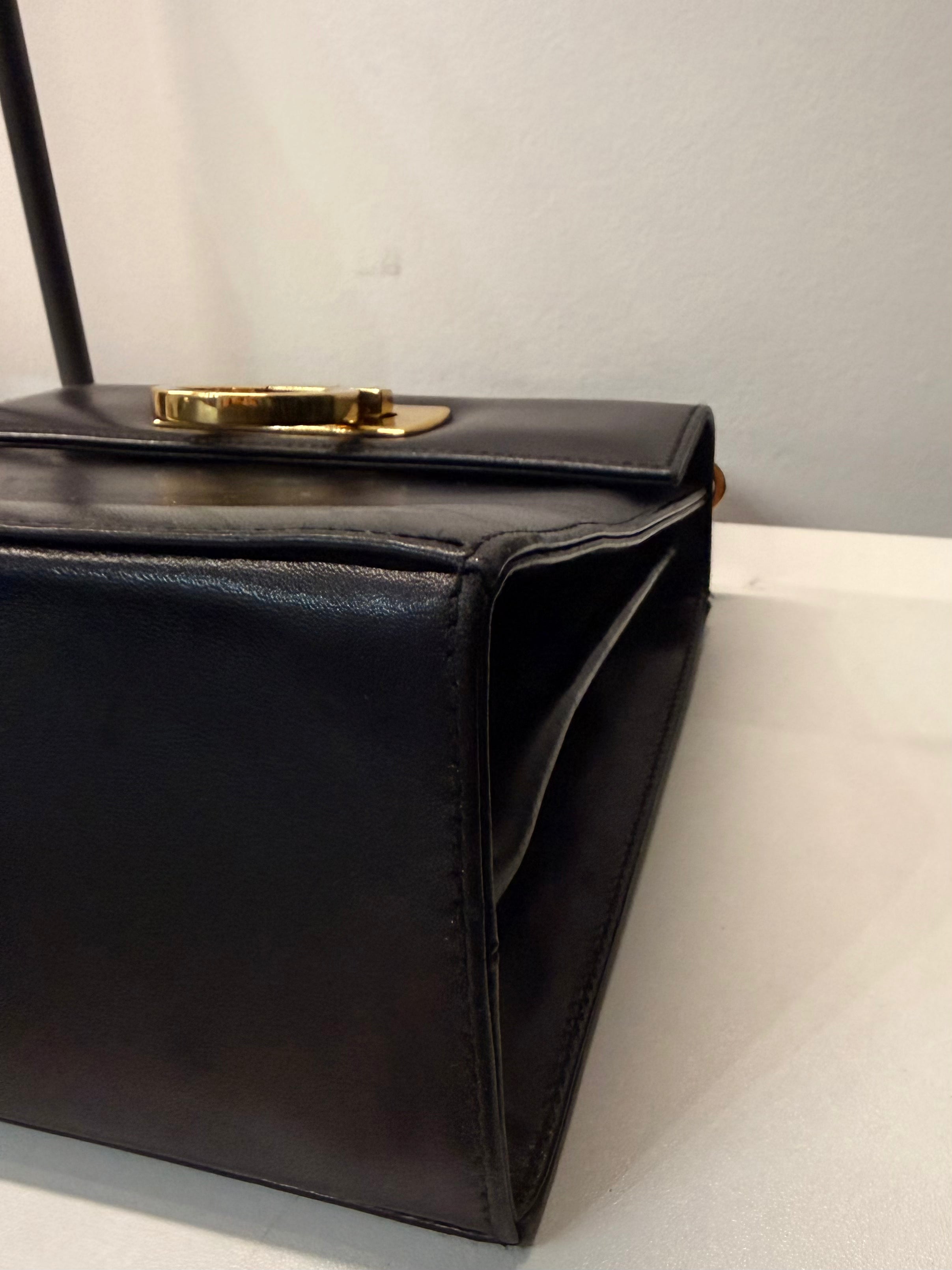 Salvatore Ferragamo Vintage Gancini Top Handle Bag – Black