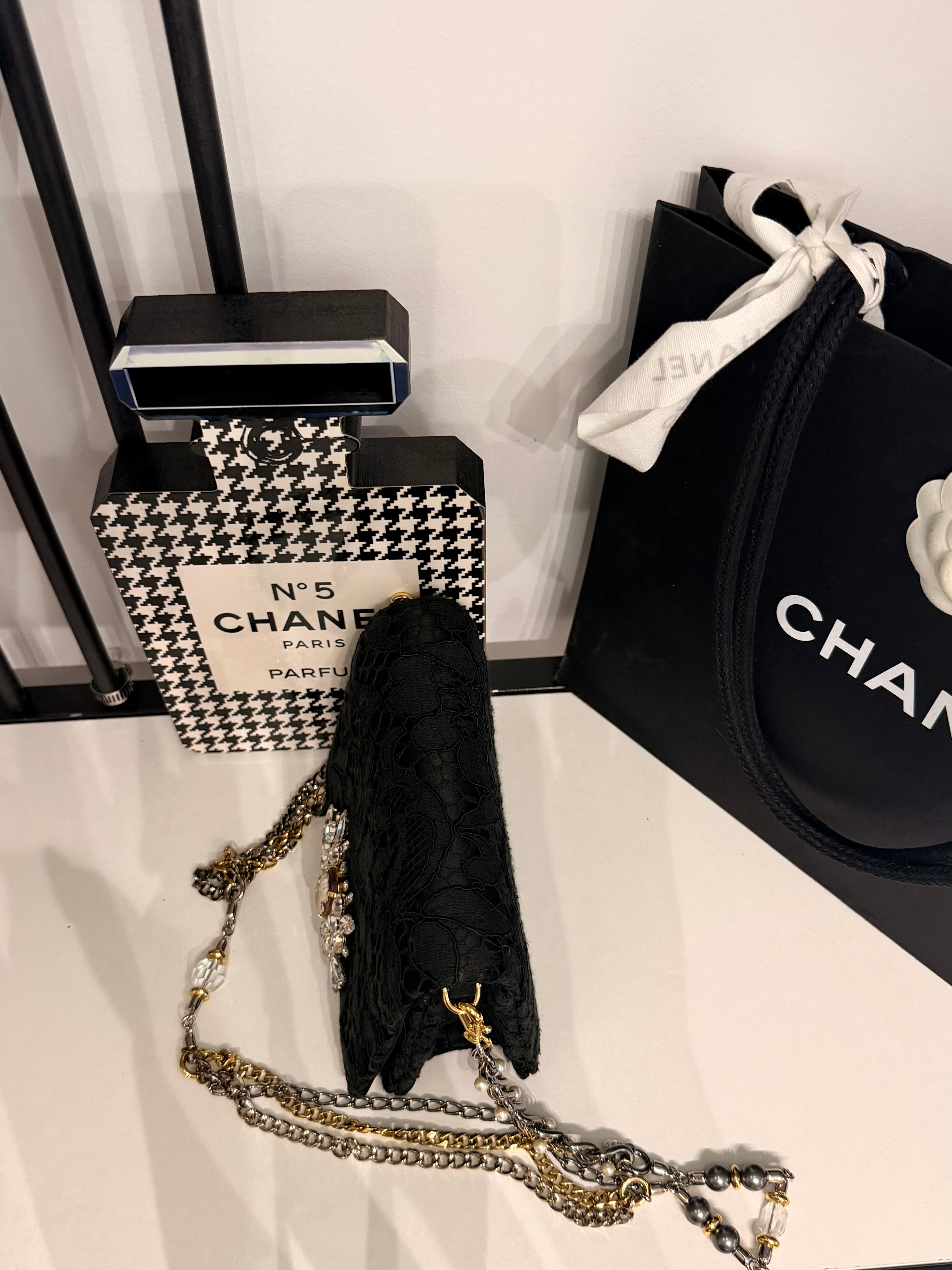 Dolce & Gabbana Lace Cameo Mini Shoulder Bag – Black