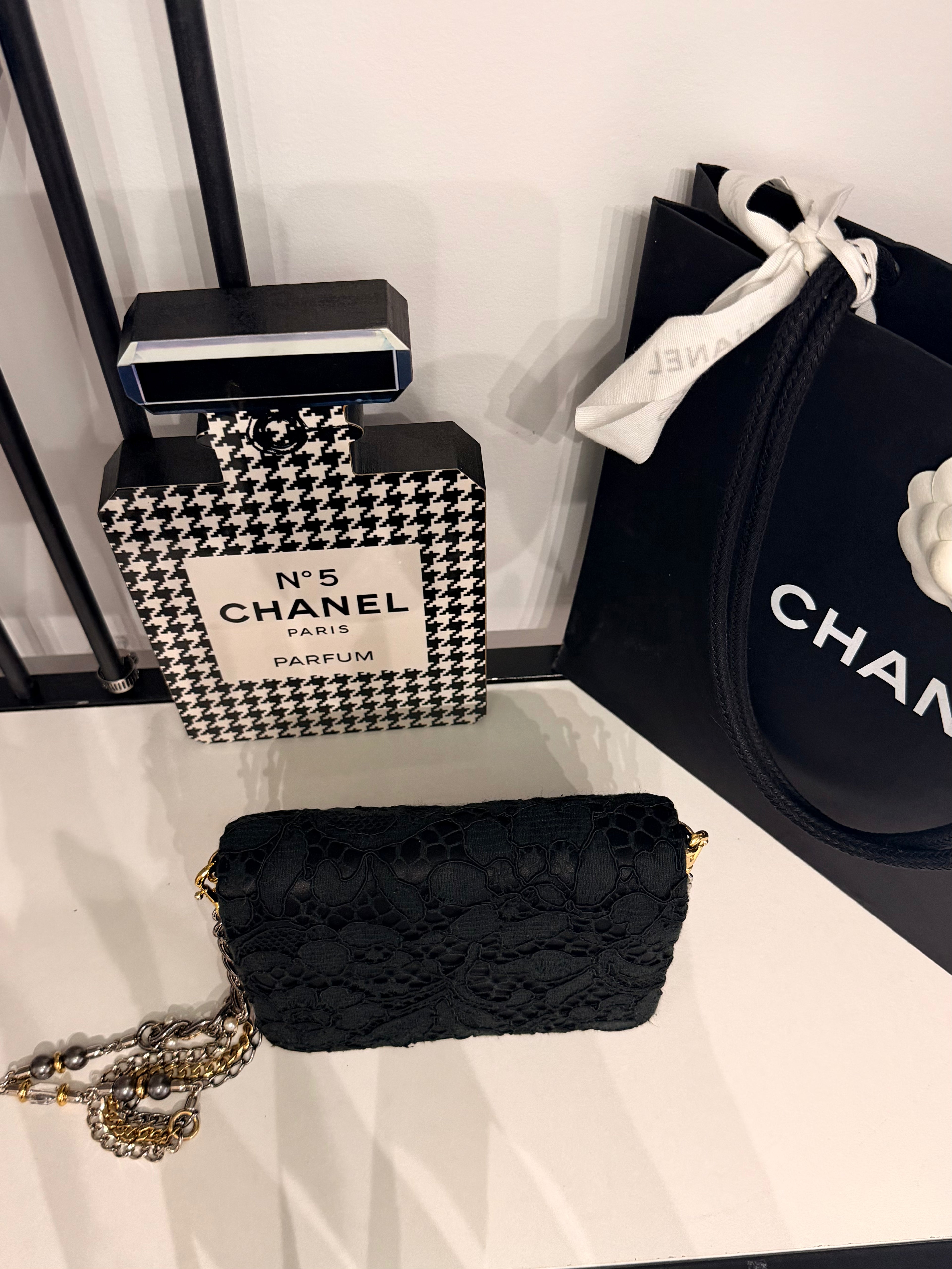 Dolce & Gabbana Lace Cameo Mini Shoulder Bag – Black