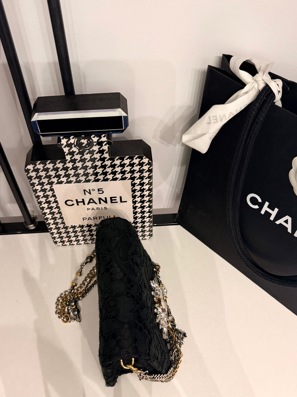 Dolce & Gabbana Lace Cameo Mini Shoulder Bag – Black