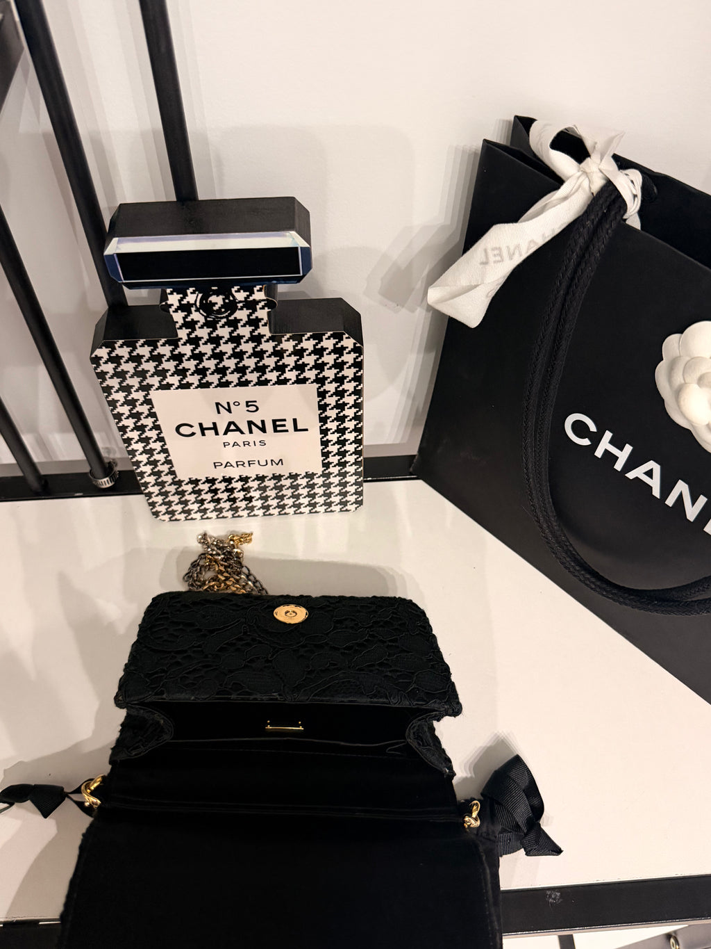 Dolce & Gabbana Lace Cameo Mini Shoulder Bag – Black