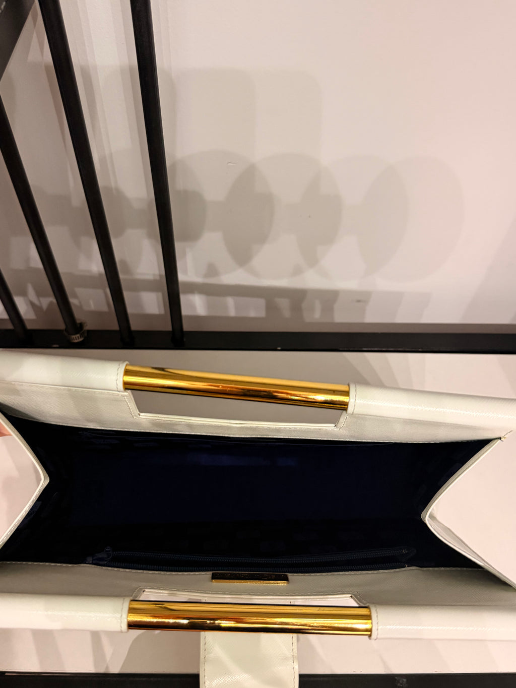 Yves Saint Laurent Vintage Structured Clutch – White
