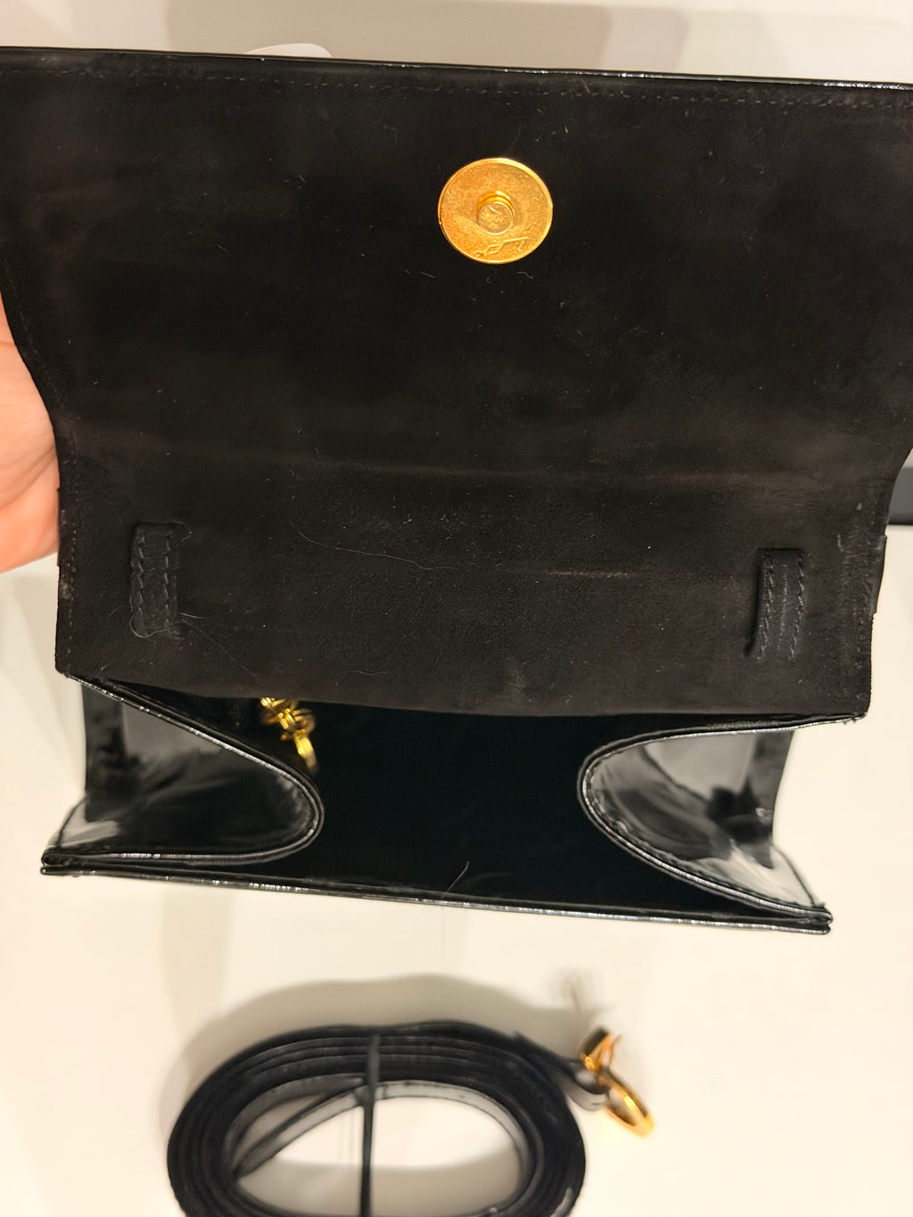 Salvatore Ferragamo Vara Bow Patent Leather Mini Bag – Black