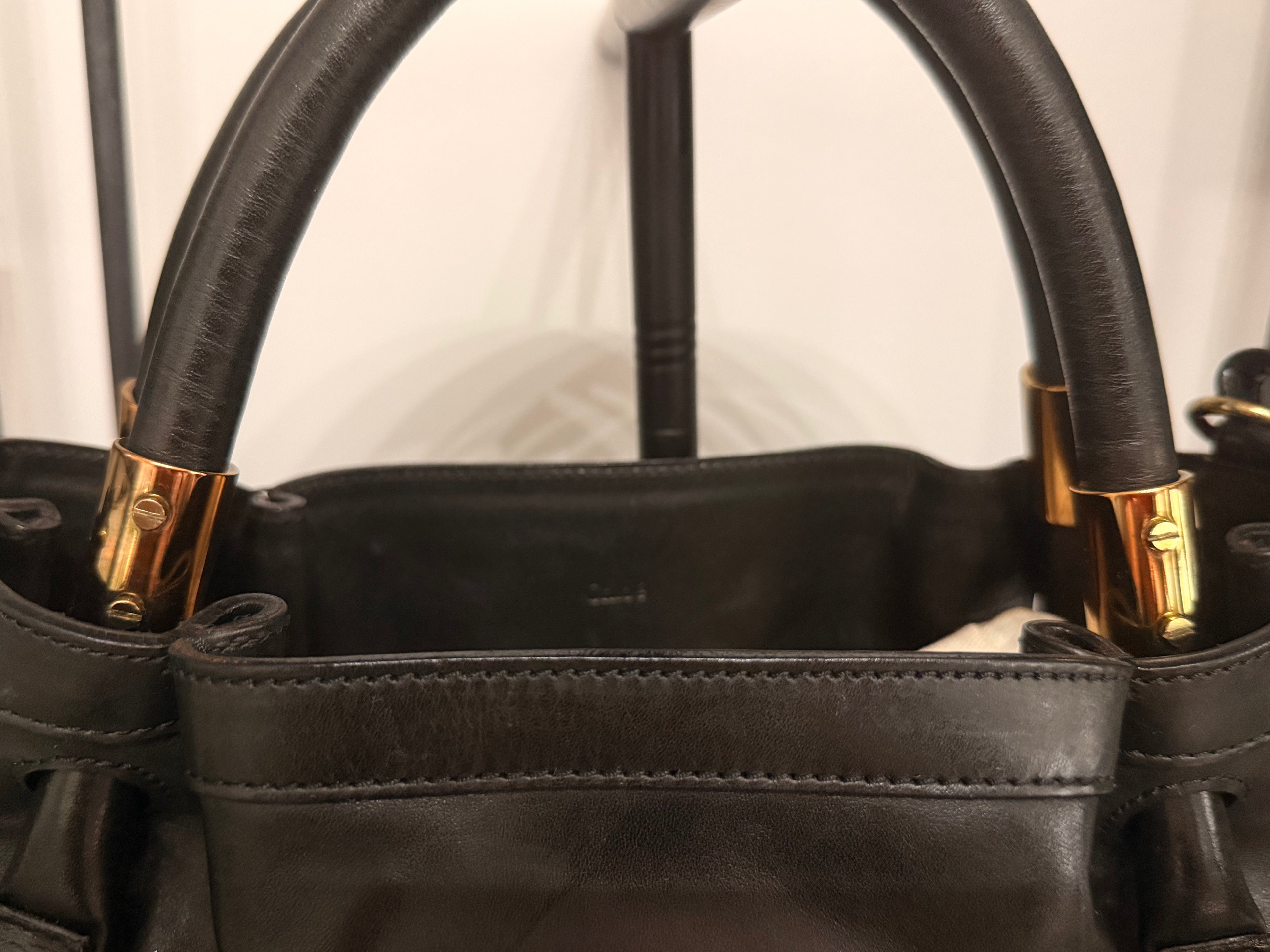 Chloé Leather Top Handle Shoulder Bag – Black