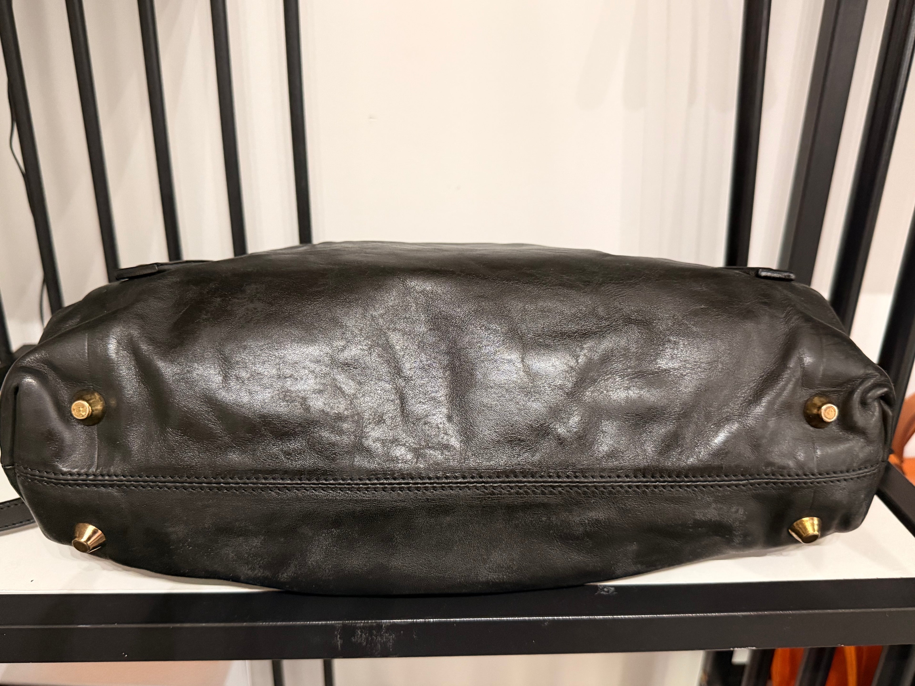 Chloé Leather Top Handle Shoulder Bag – Black