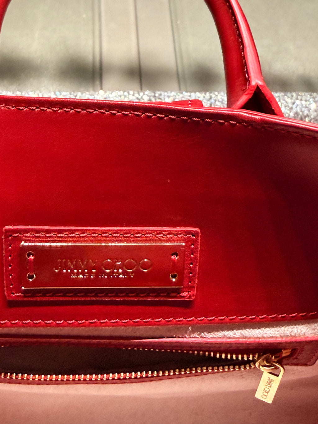 Jimmy Choo Suede & Leather Mini Tote Bag – Red