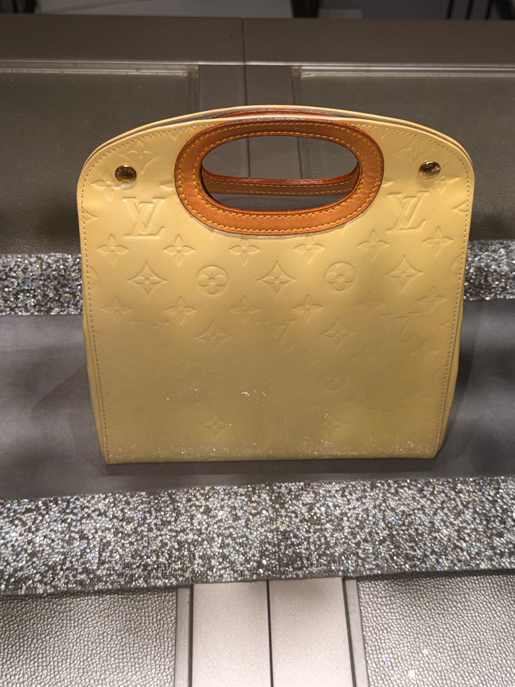 Louis Vuitton Maple Drive PM Pale Yellow Monogram Vernis Handbag