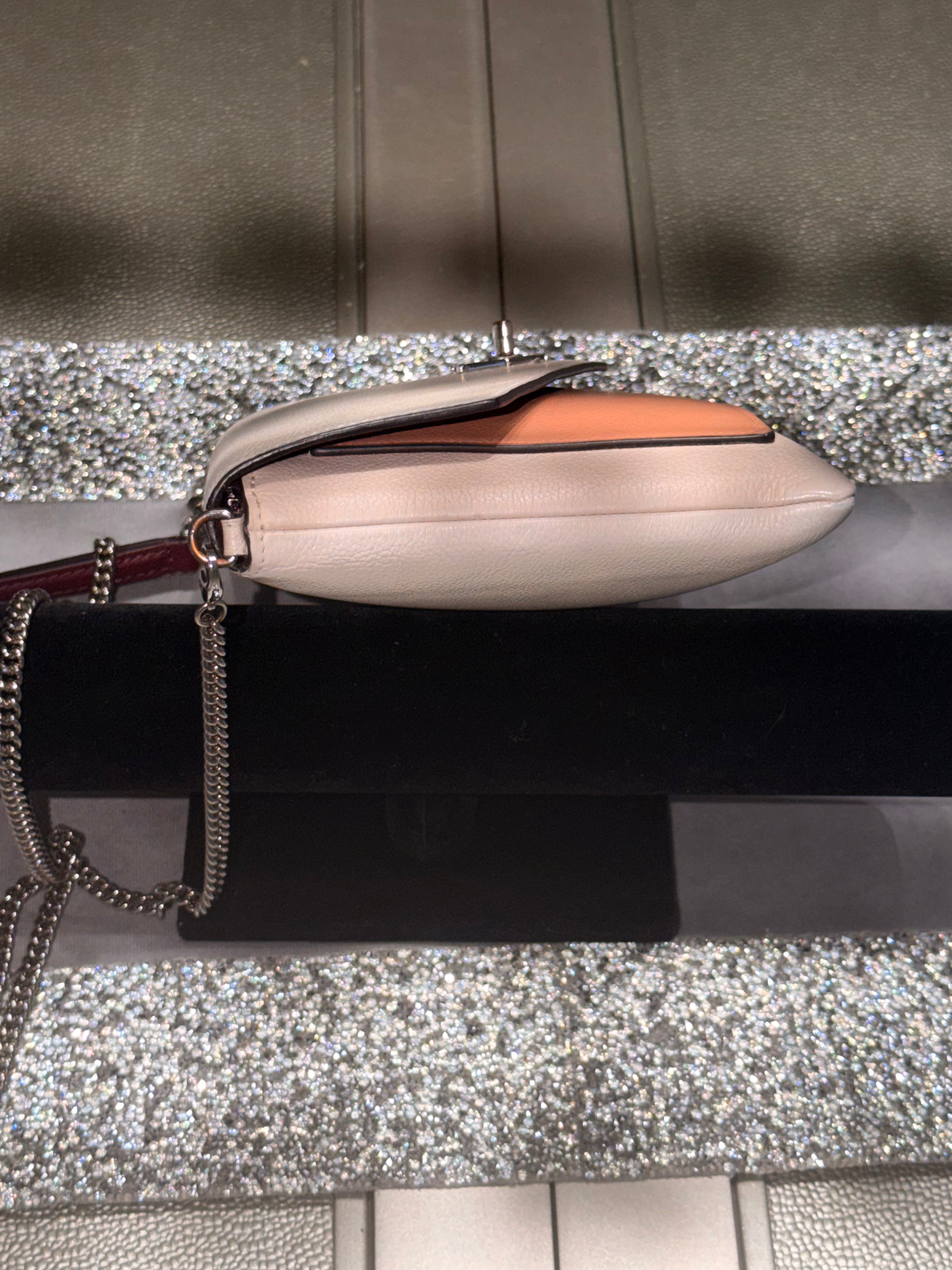 Louis Vuitton Mylockme Chain Pochette White & Pink Shoulder Bag