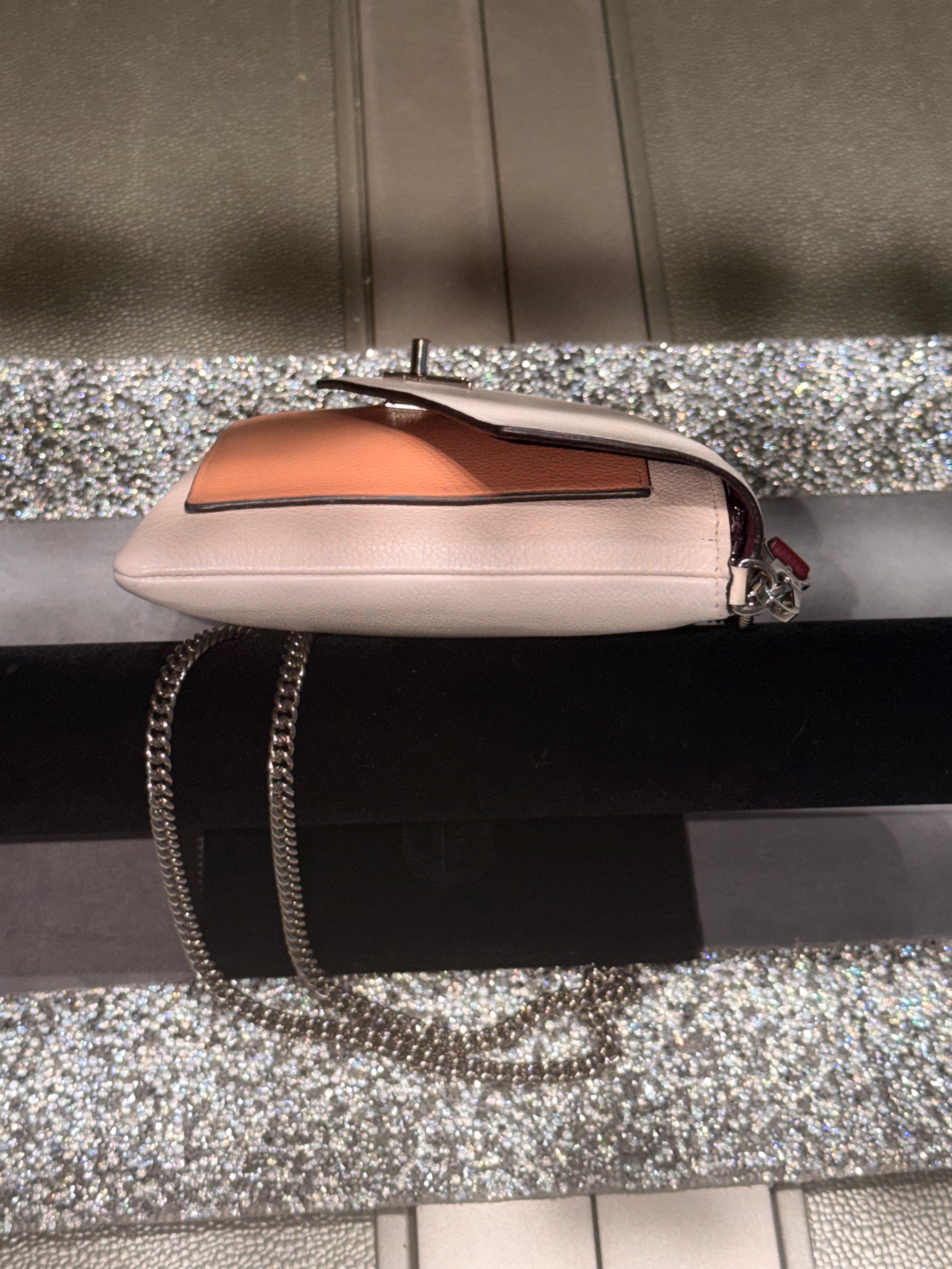 Louis Vuitton Mylockme Chain Pochette White & Pink Shoulder Bag