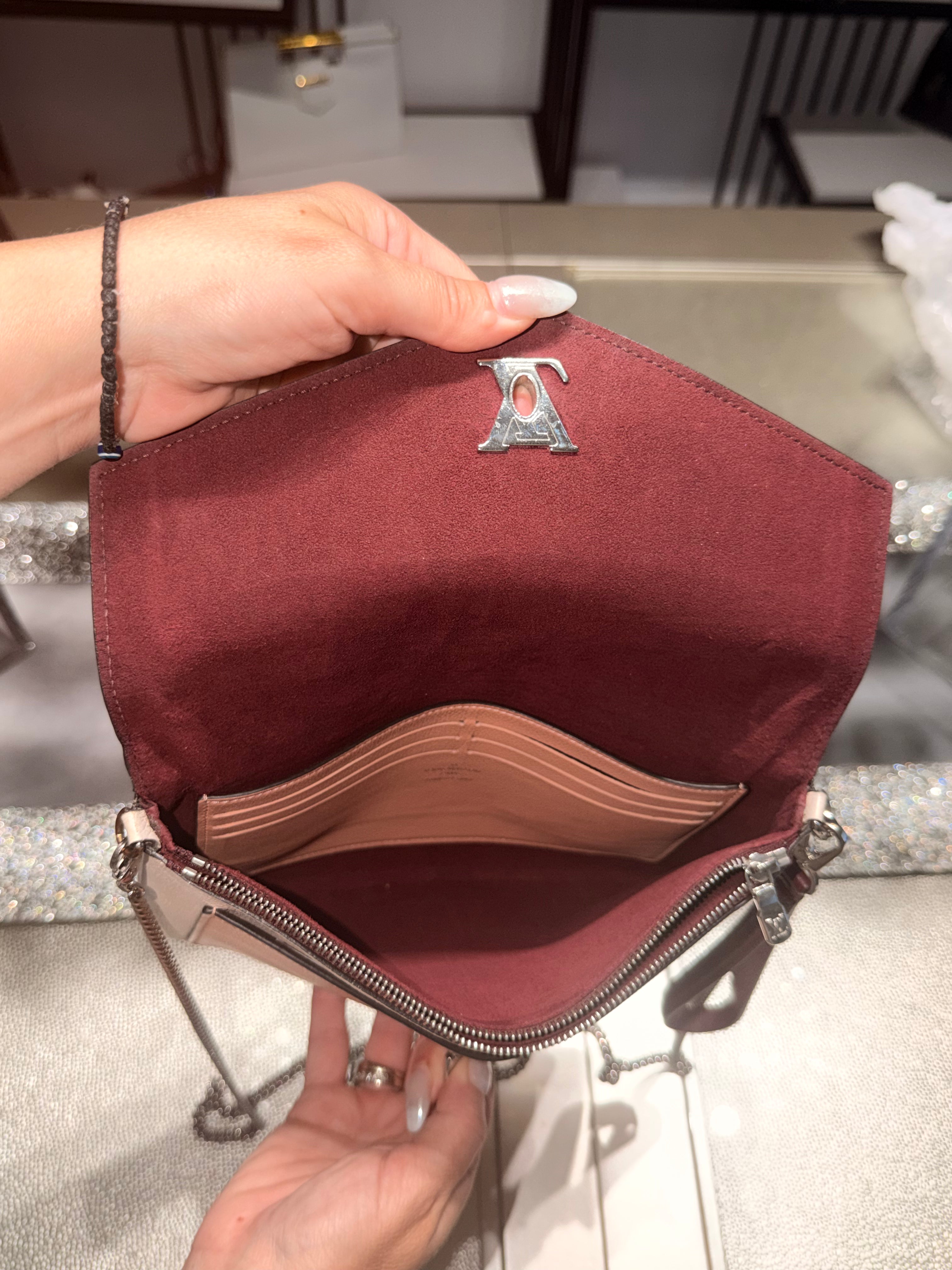 Louis Vuitton Mylockme Chain Pochette White & Pink Shoulder Bag
