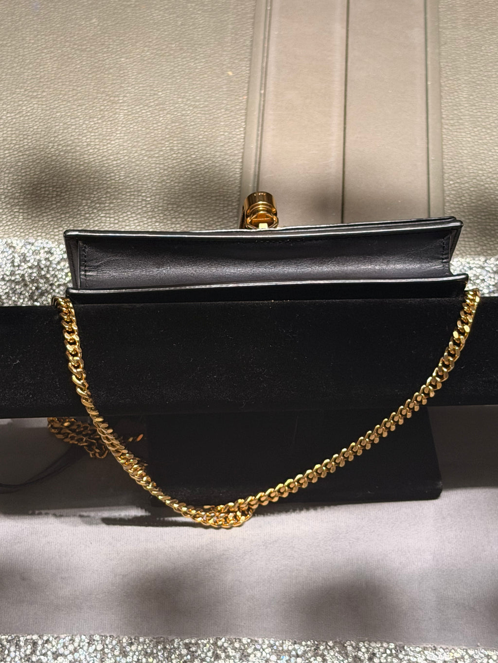 Saint Laurent Kate Tassel Wallet on Chain (WOC) Black Smooth Leather Gold Hardware