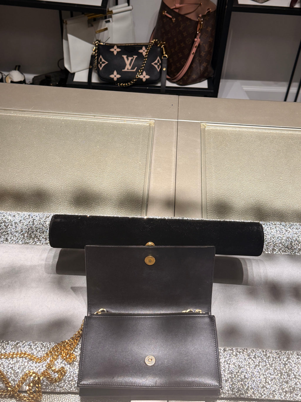 Saint Laurent Kate Tassel Wallet on Chain (WOC) Black Smooth Leather Gold Hardware