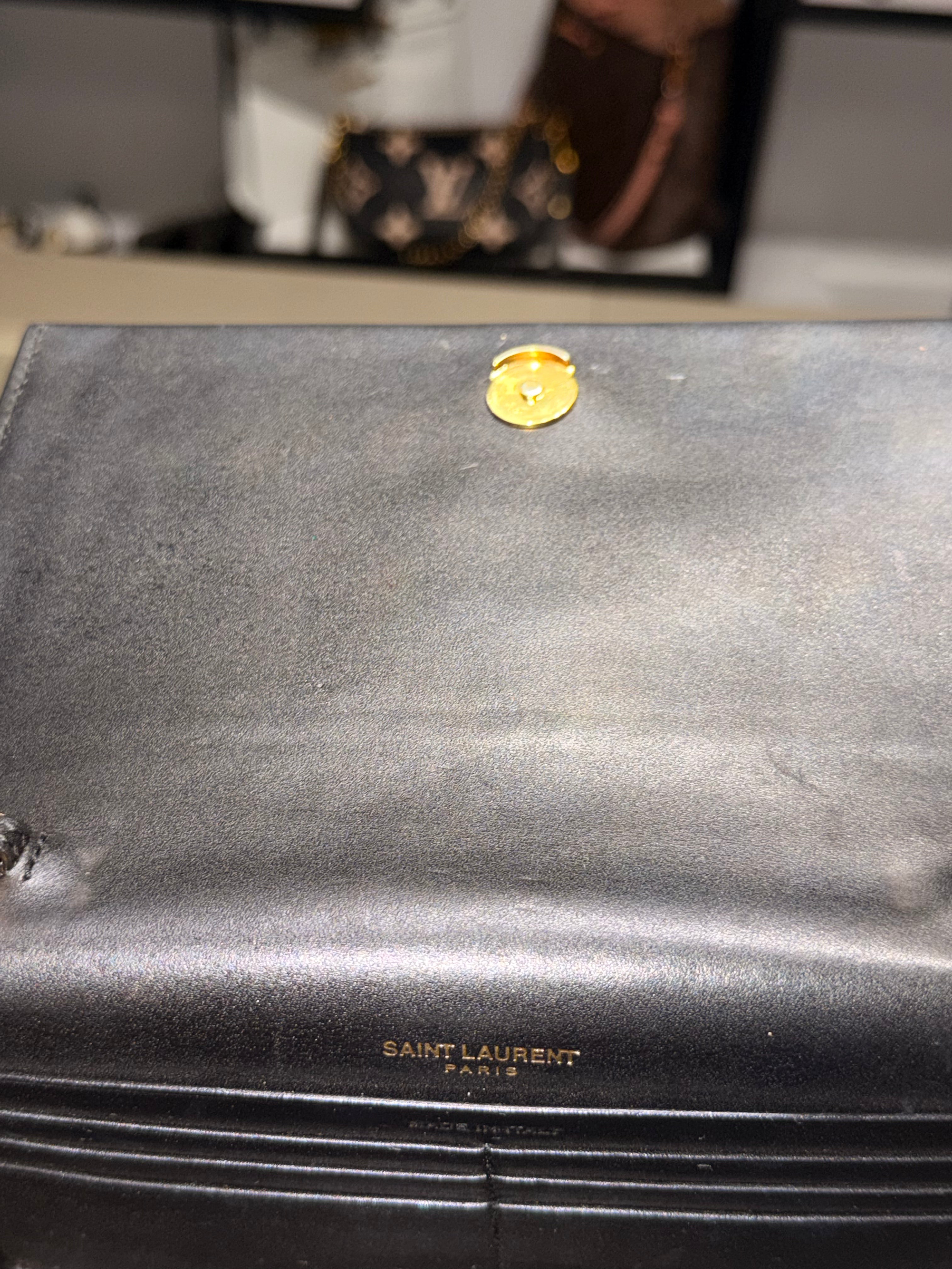 Saint Laurent Kate Tassel Wallet on Chain (WOC) Black Smooth Leather Gold Hardware