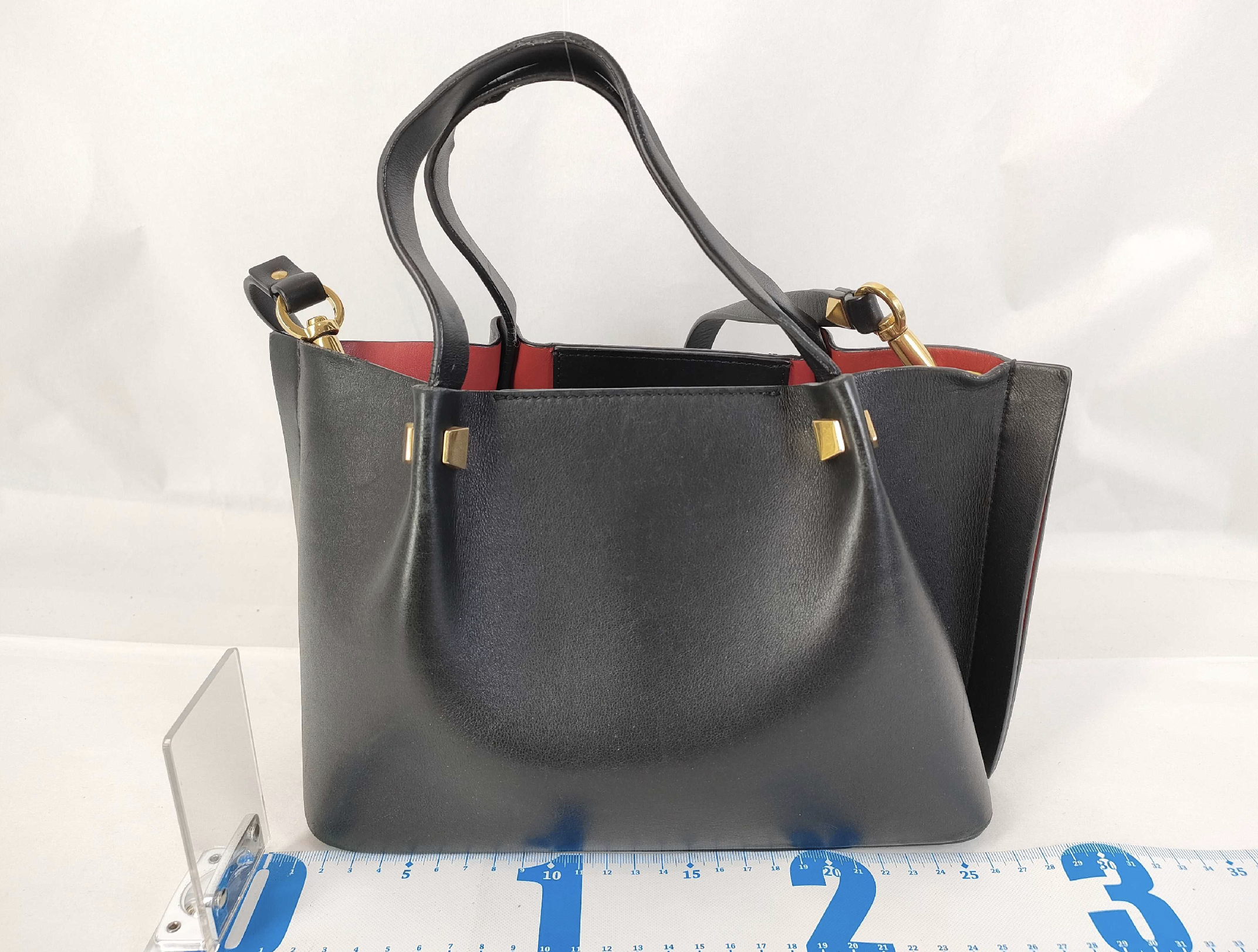 Valentino Garavani Go Logo Escape Black Leather Small Tote Bag