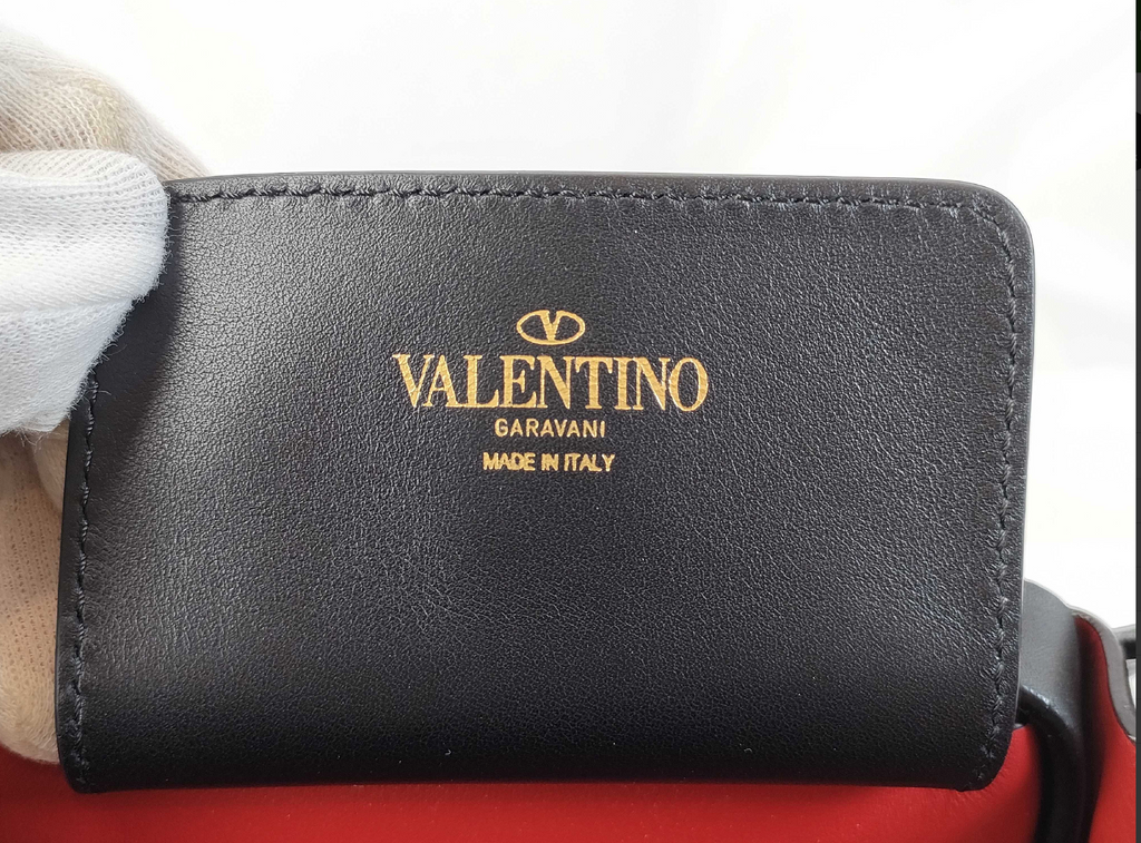 Valentino Garavani Go Logo Escape Black Leather Small Tote Bag