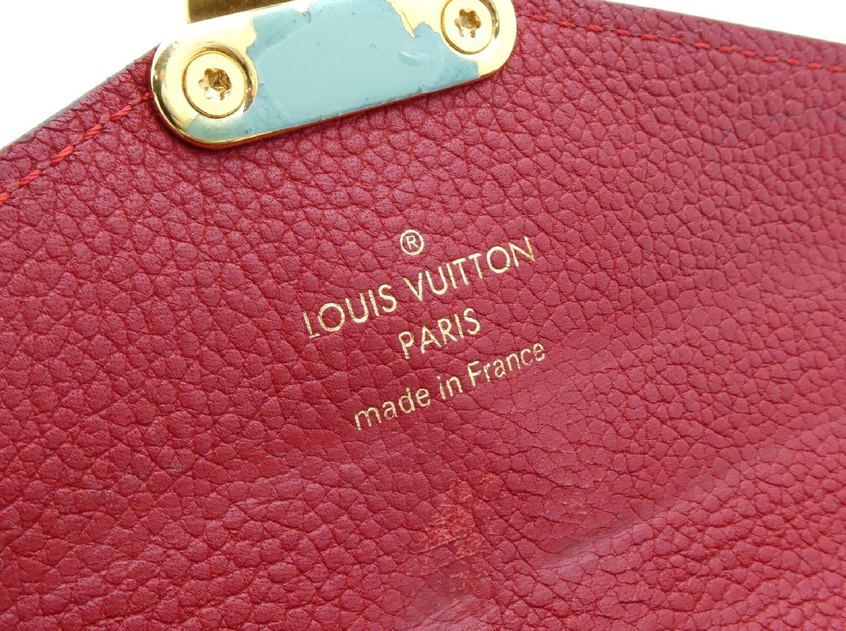 Louis Vuitton Pallas Monogram Red Leather Long Wallet Gold Hardware