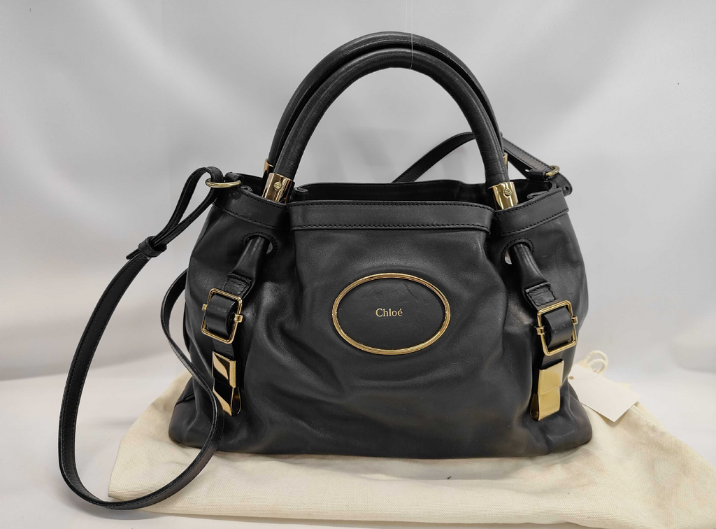 Chloé Leather Top Handle Shoulder Bag – Black
