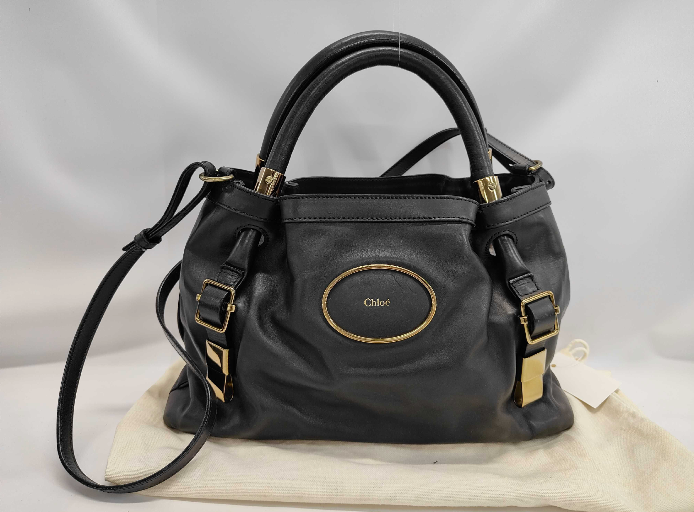 Chloé Leather Top Handle Shoulder Bag – Black