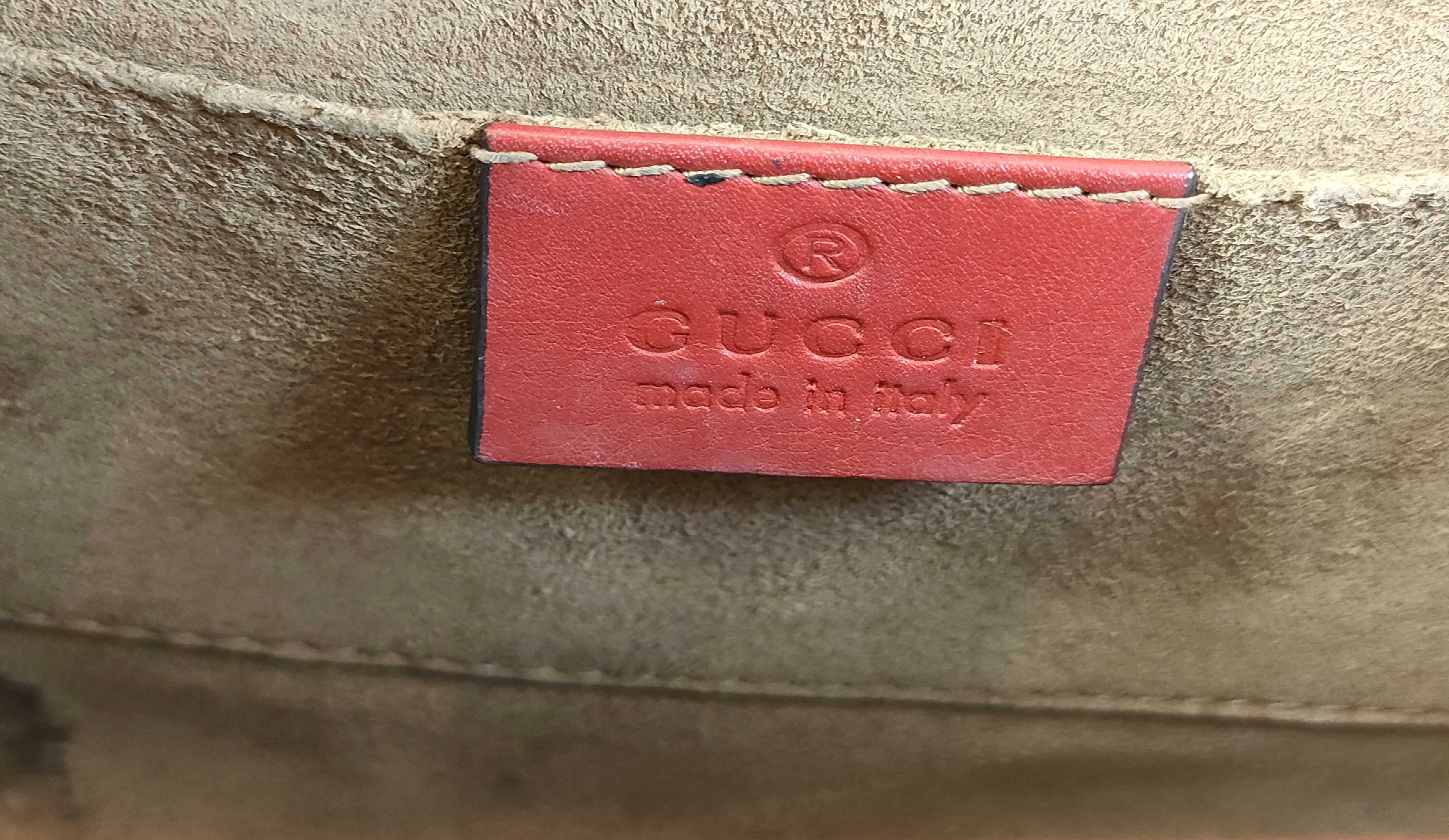 Gucci Padlock Small GG Supreme Canvas & Red Leather Chain Crossbody Bag