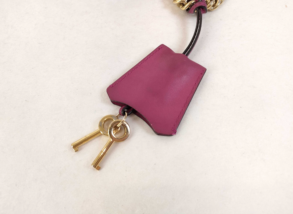Gucci Padlock Small GG Supreme Canvas & Red Leather Chain Crossbody Bag