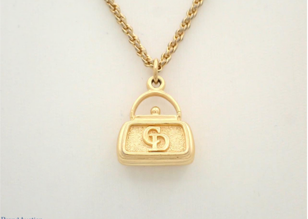 Christian Dior bag charm necklace