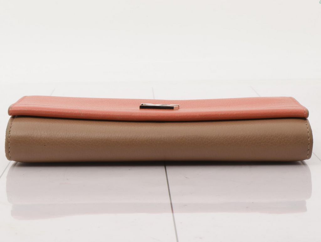 Louis Vuitton Lockme II Long Wallet Coral Pink Taupe Leather