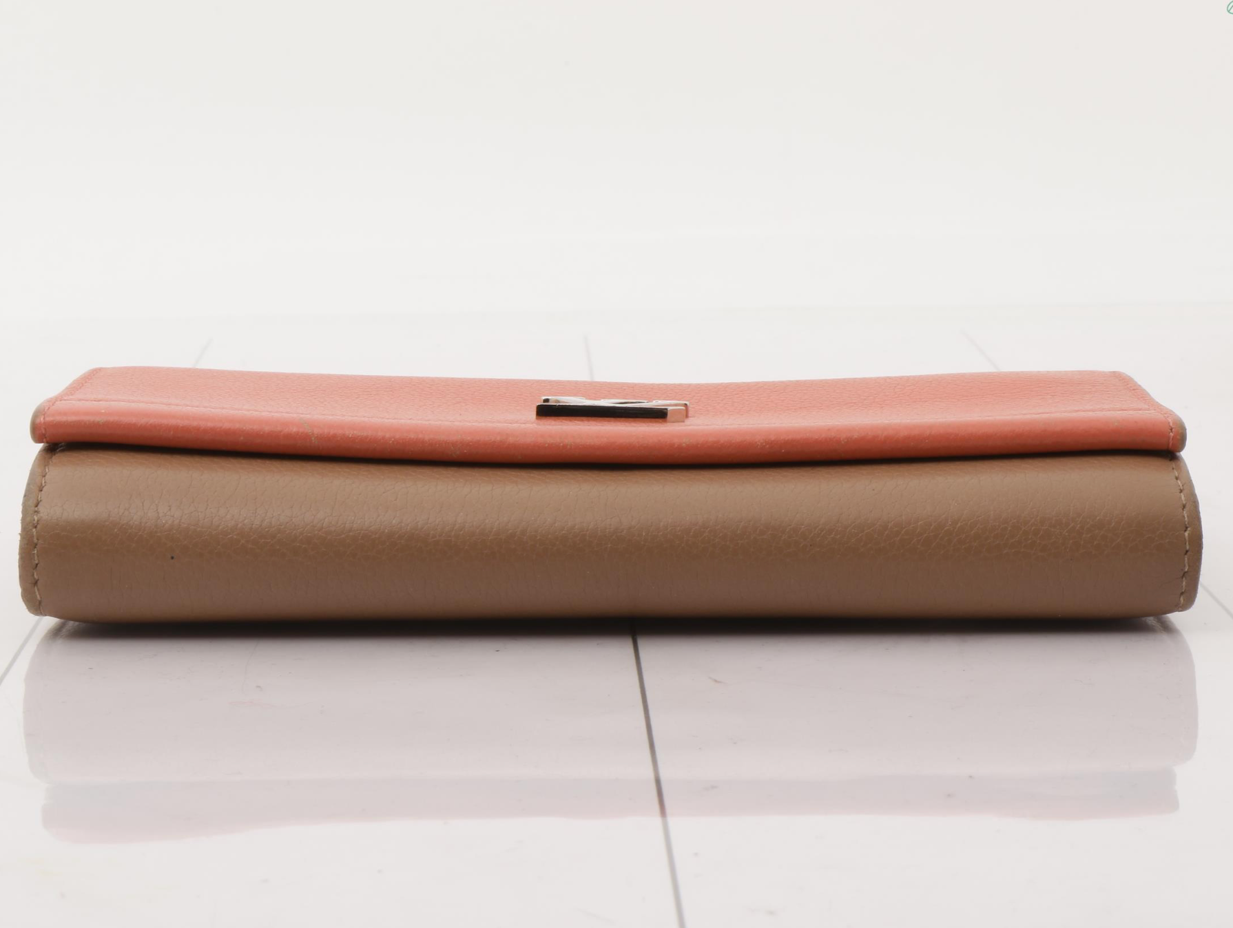 Louis Vuitton Lockme II Long Wallet Coral Pink Taupe Leather