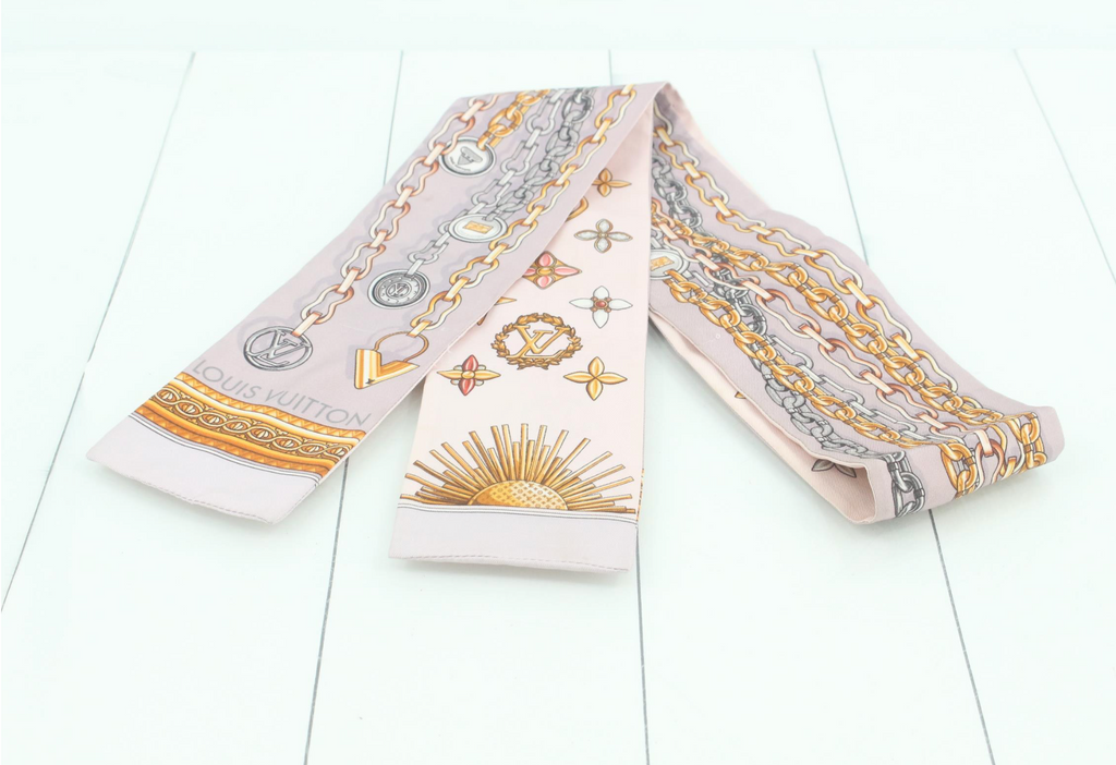 Louis Vuitton Pink Chain Monogram Silk Bandeau