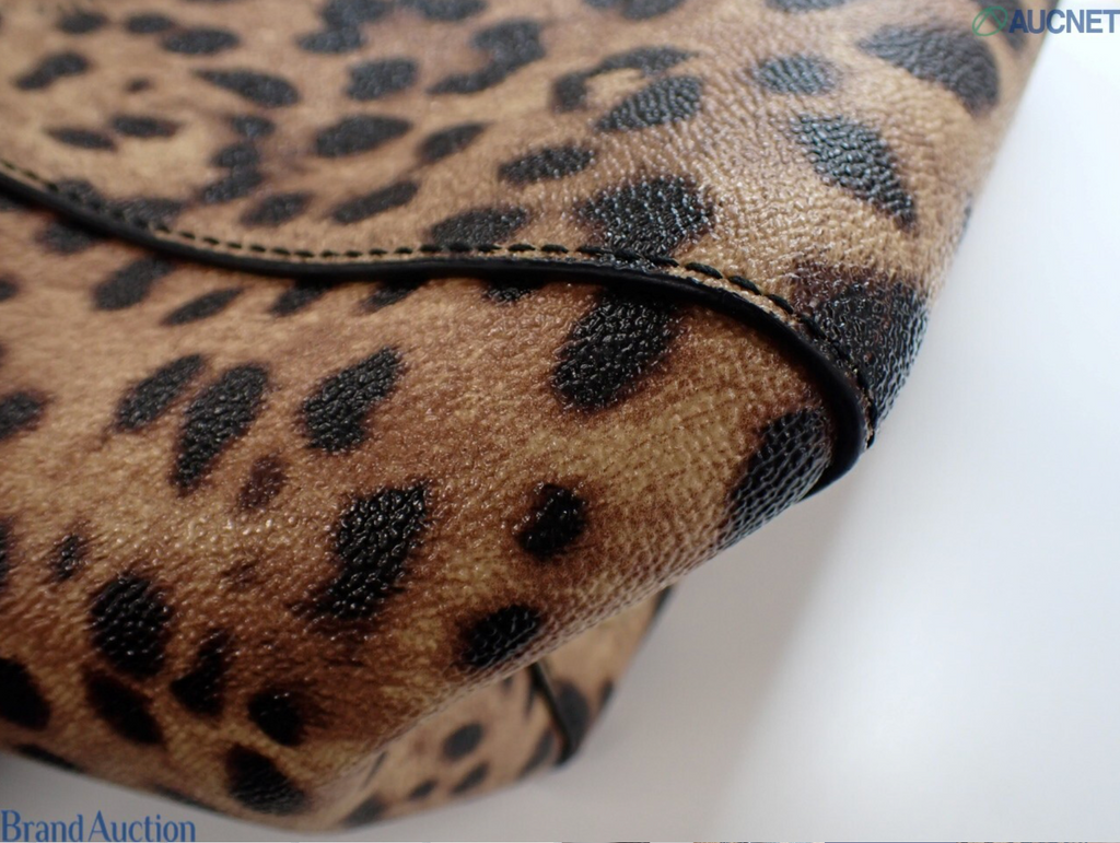 Dolce & Gabbana Leopard Print Large Tote Bag Black Leather