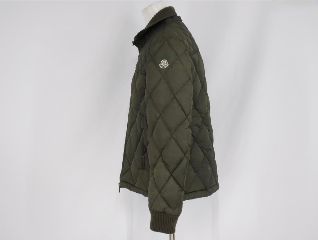 Moncler Men’s Size 4  Olive Green Quilted Down Puffer Jacket