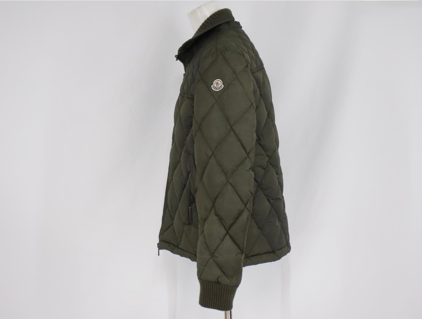 Moncler Men’s Size 4  Olive Green Quilted Down Puffer Jacket