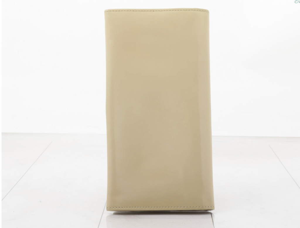 Salvatore Ferragamo Gancini Cream Leather Long Wallet Made in Italy