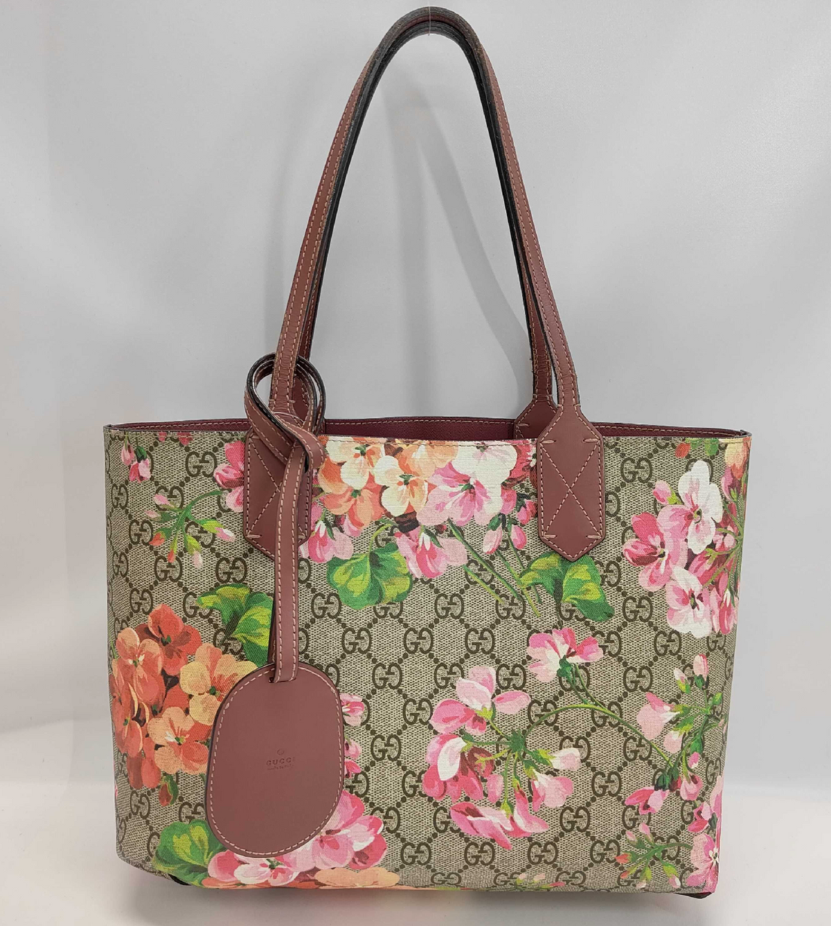 Gucci GG Supreme Blooms Reversible Tote (Small Size)