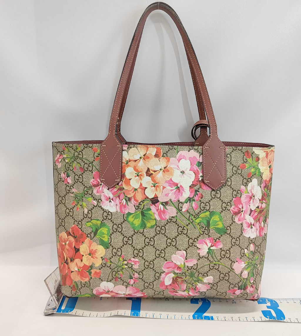 Gucci GG Supreme Blooms Reversible Tote (Small Size)