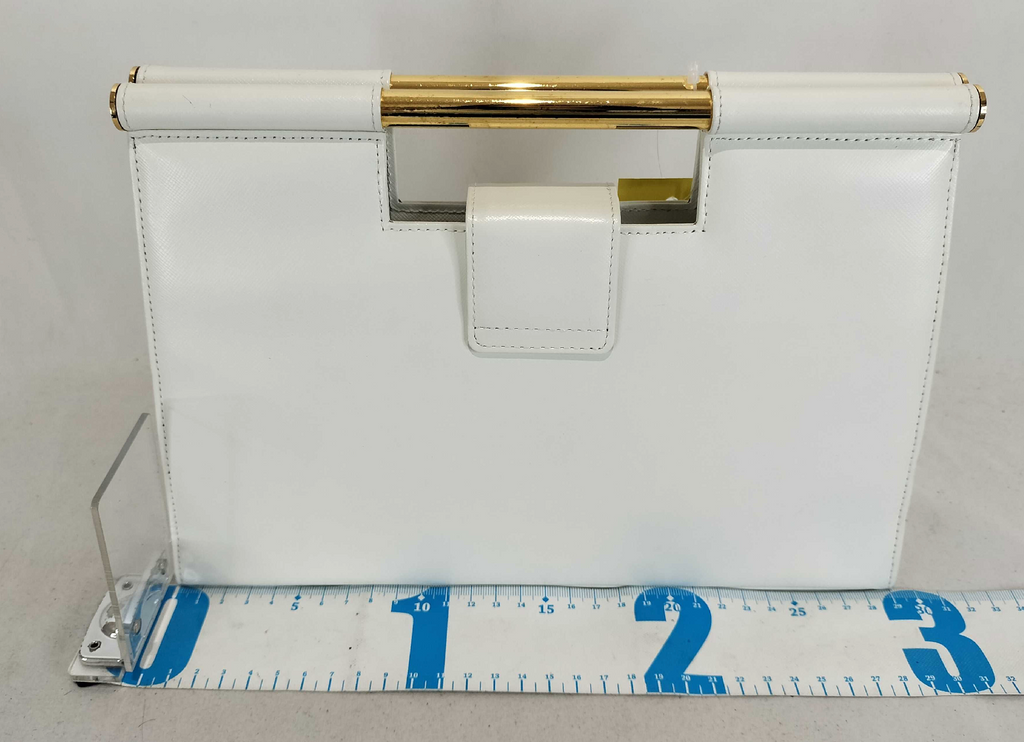 Yves Saint Laurent Vintage Structured Clutch – White