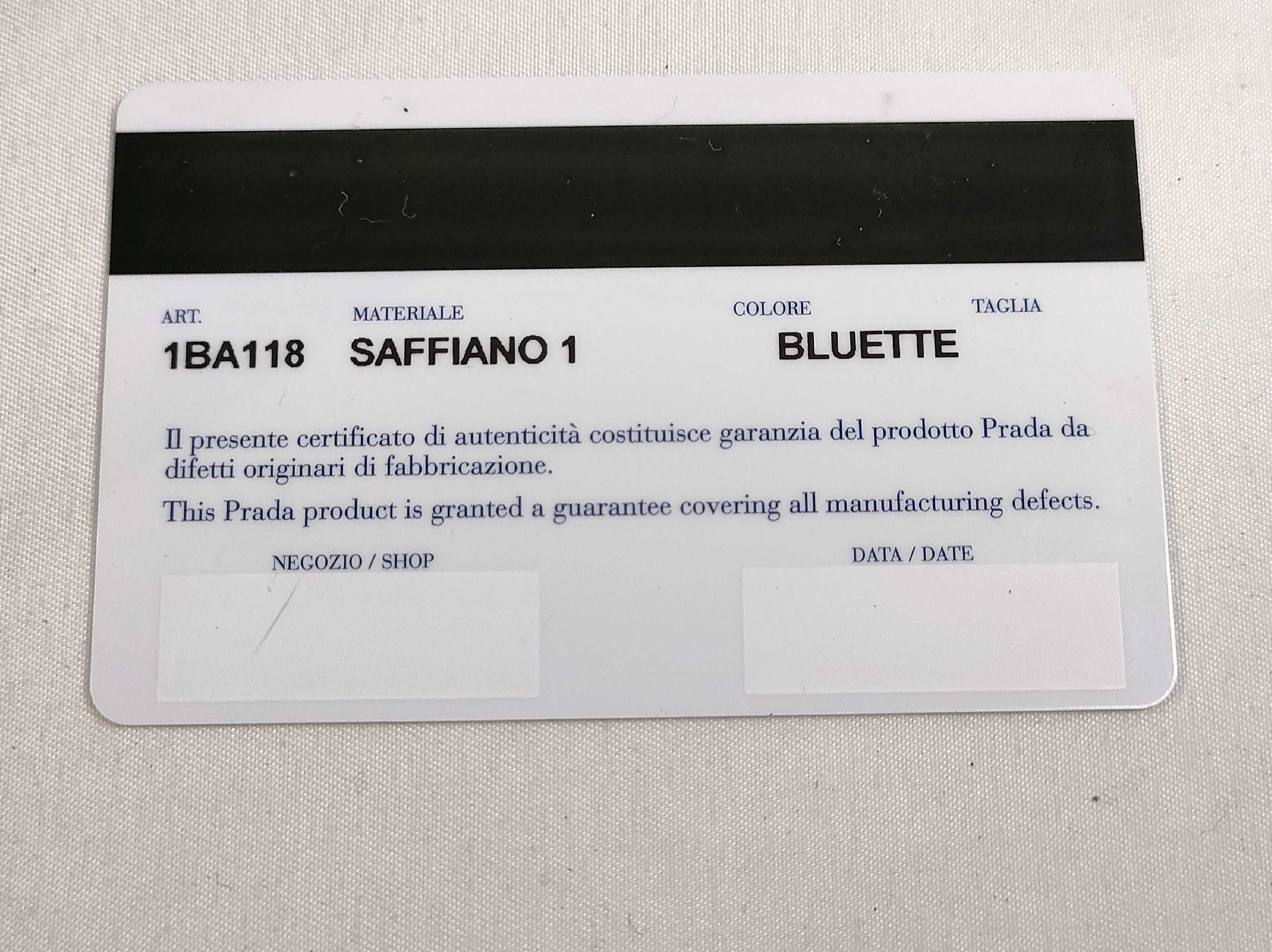 Prada Saffiano Lux Tote Bag 1BA118 Bluette Blue with Shoulder Strap