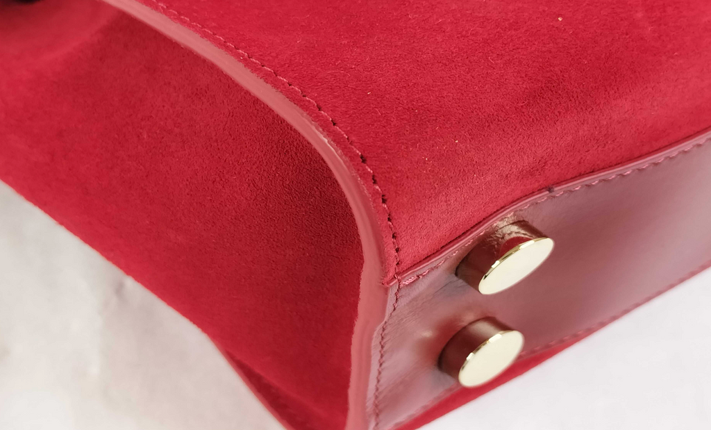 Jimmy Choo Suede & Leather Mini Tote Bag – Red