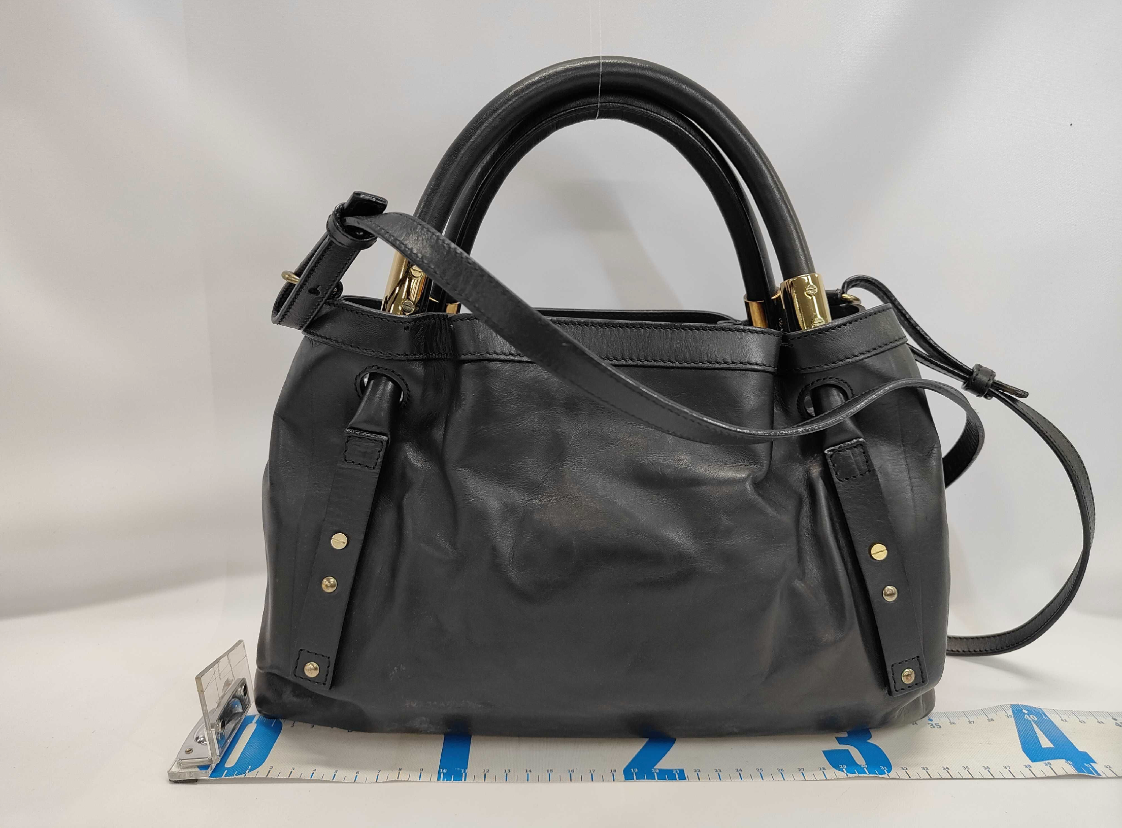 Chloé Leather Top Handle Shoulder Bag – Black