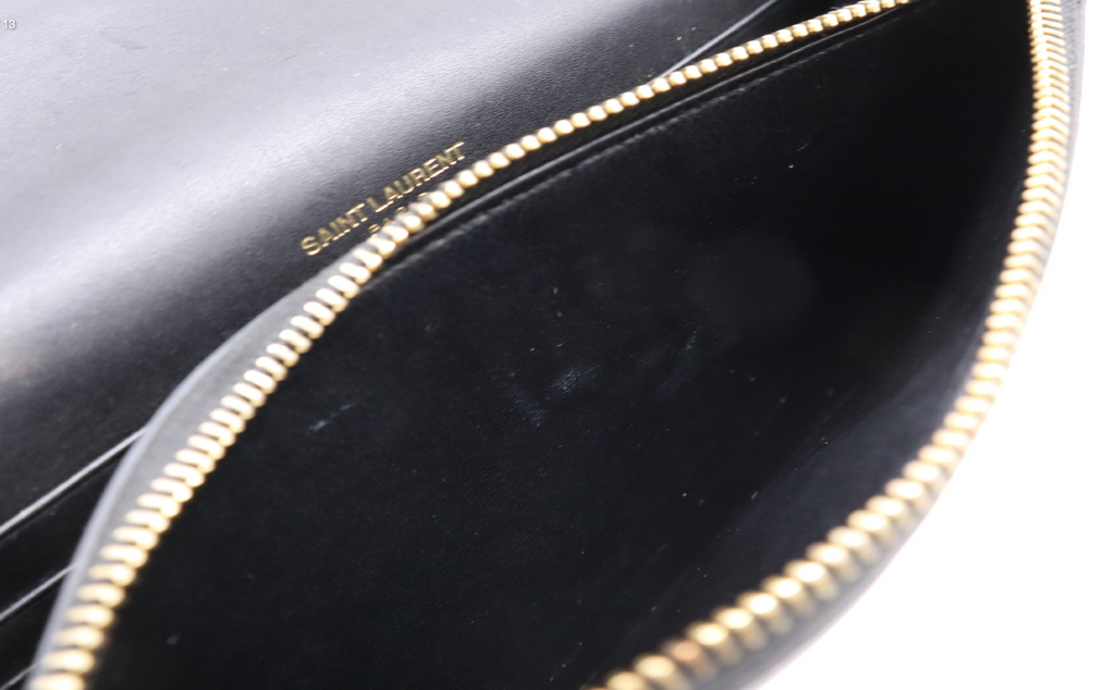 Saint Laurent Kate Tassel Wallet on Chain (WOC) Black Smooth Leather Gold Hardware