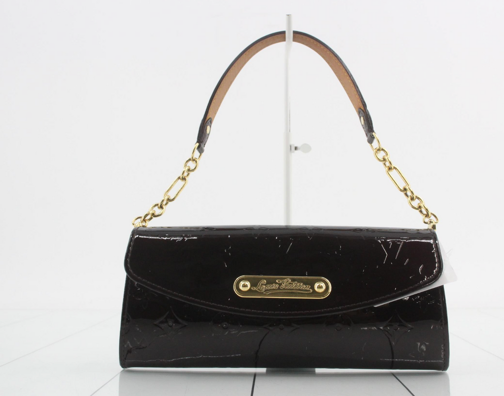 Louis Vuitton Sunset Boulevard Monogram Vernis Shoulder Bag Clutch – Amarante