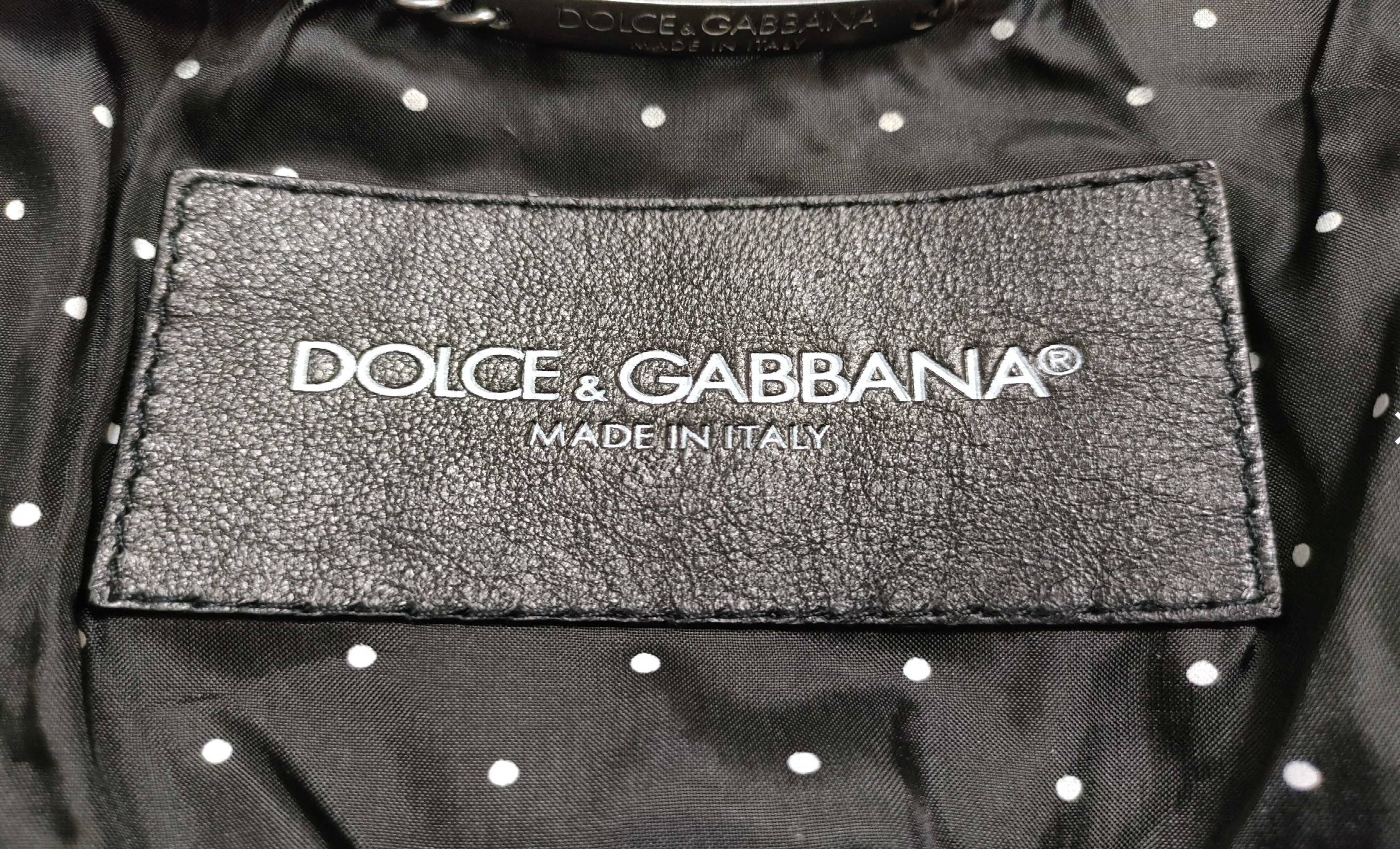 Dolce & Gabbana Black Lambskin Leather Hooded Bomber Jacket Men's IT 44